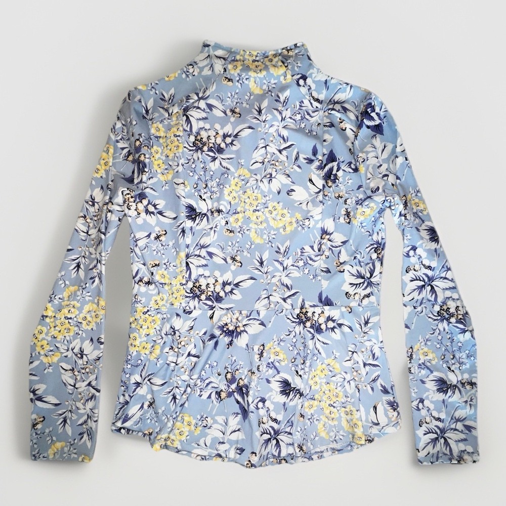 Laura Ashley Purple Full Zip Floral Design UPF 50 UV protection SZ S NWT - Picture 6 of 7